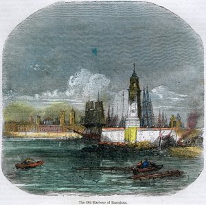 西班牙加泰罗尼亚巴塞罗那的旧港口，建于1880年 作者 不明