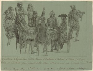 哲学家的饭菜，1772年后。 作者 不明