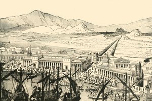 长城比雷埃夫斯，恢复，1890年。 作者 不明