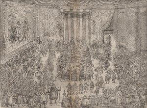 王子餐Die Fürstliche Mahlzeit，来自描绘沃尔夫加婚礼的系列，1614年。 作者 不明