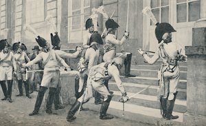 普鲁士贵族后卫在法国使馆台阶上锐利的剑，1896年 作者 不明