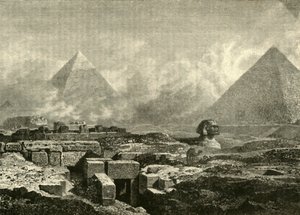 金字塔和狮身人面像，1890年。 作者 不明