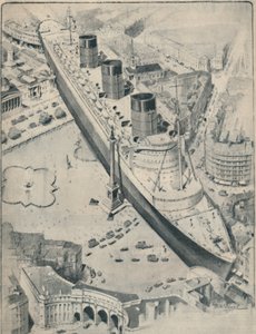 关于特拉法加广场的玛丽皇后号，伦敦，1936年 作者 不明