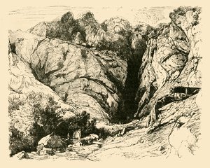 1890年，在德尔福场景的高卢人排斥峡谷中的山沟。 作者 不明