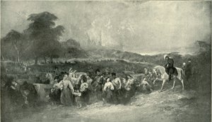 勒克瑙救济-将受难者带到英国营地，1901年。 作者 不明