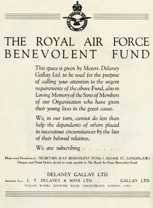 皇家空军慈善基金会，1941年。 作者 不明
