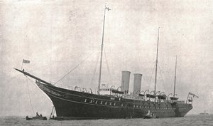 1902年8月6日，皇家游艇离开怀特岛的考斯。 作者 不明