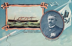 党卫军威廉·德·格罗斯（Kaiser Wilhelm der Grosse）和奥托·库珀（Otto Cuppers）船长，摄于1905年。 作者 不明