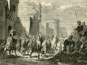 撒拉逊人离开纳博讷，1890年还原为弗兰克斯，737AD。 作者 不明