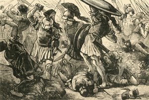 1890年在Chaeronea的Thebans和马其顿人。 作者 不明