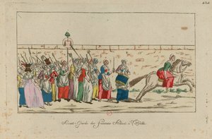 妇女在凡尔赛的游行，1789年10月5日，1789年。 作者 Unbekannt