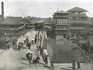 1895年，日本大阪的惠比寿桥。 作者 不明