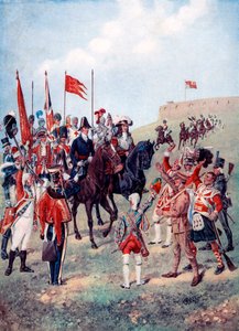 骑兵在战场上与步兵会合，1910年 作者 Unbekannt