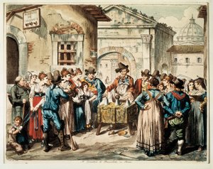The game of cups in a square in Rome 作者 不明