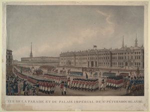 1812年，圣彼得堡冬宫前的游行，1812年 作者 不明