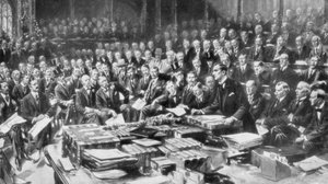 1914年8月3日，伦敦，威斯敏斯特，下议院 作者 不明