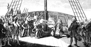 1757年，海军上将拜恩在Monarque上被枪杀 作者 不明