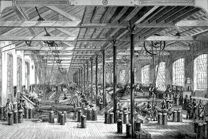 Shadwell绳索厂的纺纱室c1880 作者 不明