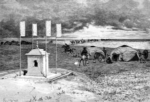 喇嘛和营地的陵墓，蒙古沙漠，c1890 作者 不明