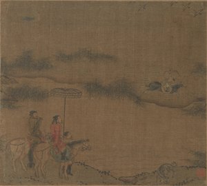 三只骑兵狩猎野鹅，960-1279年。 作者 不明