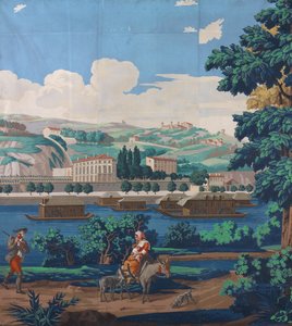 三张合在一起的画板：法国里昂的风景》，1821年第一版。 作者 不明
