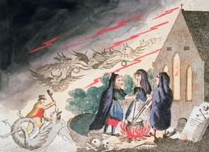墓地里的三个女巫，约1790年代 作者 不明