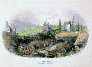卡姆伯恩（Camborne）和雷德鲁斯（Redruth）之间的锡矿，康沃尔，大约1860 作者 不明