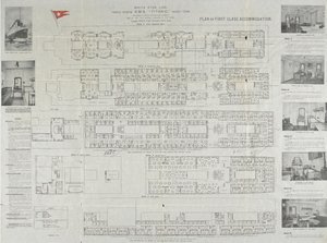 泰坦尼克号头等舱甲板计划，1911年 作者 不明