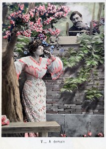 明天，老式的法国明信片，c1900 作者 不明