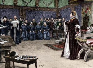 1586年1905年在法兴海城堡进行苏格兰玛丽女王的审判 作者 不明