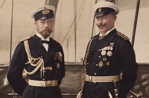 沙皇尼古拉二世和德皇威廉二世在比约克，1905年。 作者 不明