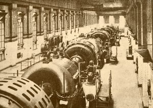 1930年，大都会铁路局Neasden Power House的涡轮发电机。 作者 不明
