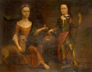 霍尔特家族的两个孩子，1800年。 作者 不明