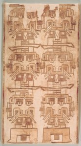 公元前500-200年，两个带有扇形头的纺织碎片。 作者 不明