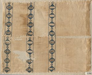 围巾或头饰的两个碎片，1300年代。 作者 不明