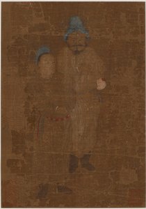 两个男性人物，站立，明朝，17世纪。 作者 不明