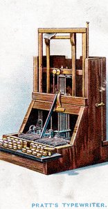 打字机由约翰·普拉特（John Pratt）在1866年，1915年获得专利 作者 不明