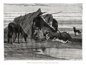 Tziganes露营在Puszta，1886年 作者 不明
