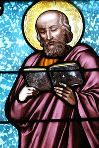 Vault de Lugny church. Stained glass window. Simon the Zealot. France 作者 不明