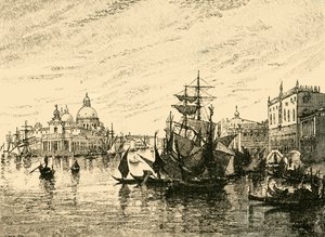 威尼斯：Riva Degli Schiavoni的景色，1890年。 作者 不明