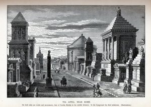 通过阿皮亚在罗马重建附近，1882年 作者 不明
