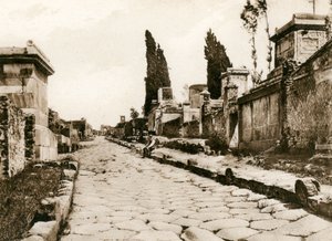 Via delle Tombe，庞贝城，意大利，c1900年代 作者 不明
