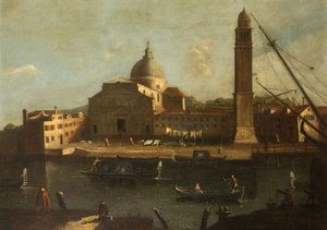 威尼斯风景--Il Redentore教堂，1700-1800年。 作者 不明
