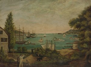 大约从史泰登岛观看。 1855年。 作者 不明