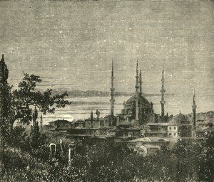 查看在阿德里亚诺普尔-塞利姆二世清真寺，1890年。 作者 不明