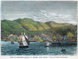 西印度群岛圣托马斯（Charles Amalie）夏洛特·阿马利亚（Charlotte Amalie）的景色，建于1880年 作者 不明