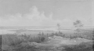 从新泽西看纽约，约1850年。 作者 不明