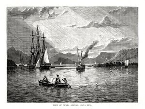 哥斯达黎加蓬塔阿雷纳斯的景色，1877年 作者 不明