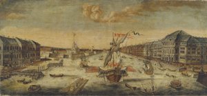 涅瓦河畔的景色，1753年 作者 不明