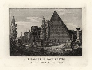 Cestius金字塔的看法，Piramide di Cajo Cestio，罗马 作者 不明